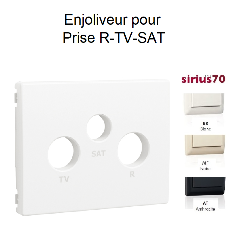 Enjoliveur de Prise R-TV-SAT 3 sorties - Sirius70