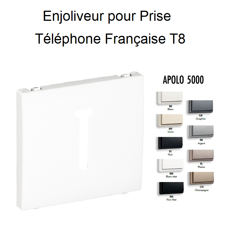 Enjoliveur pour prise de téléphone Française T8 Apolo 50718T