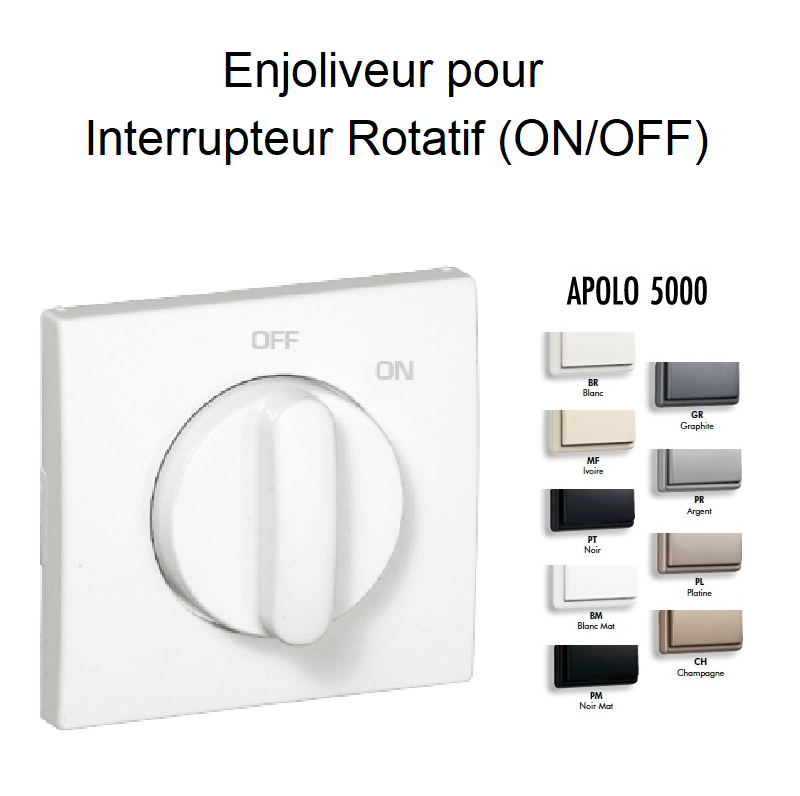 Enjoliveur pourInterrupteur rotatif Apolo 50762T