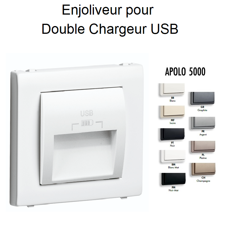 Enjoliveur double chargeur usb APOLO5000 50673T