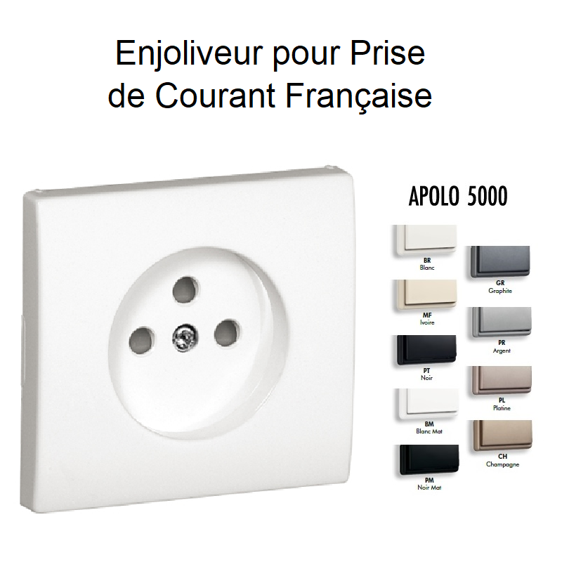 Enjoliveur pour prise de courant française APOLO5000 50652T