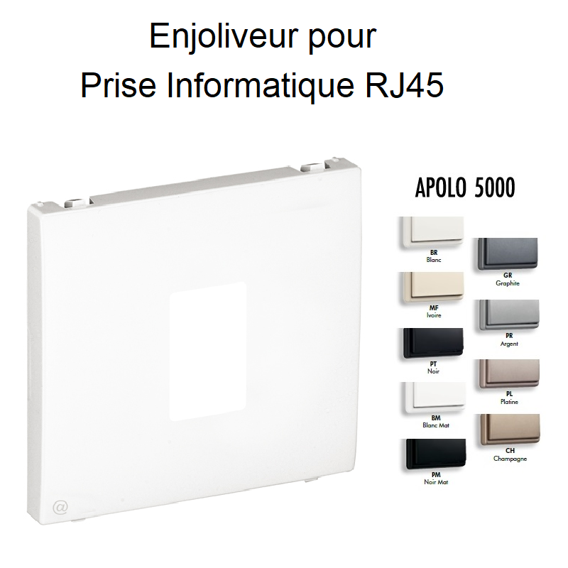 Enjoliveur pour Prise Informatique RJ45 - 1 Sortie APOLO 5000