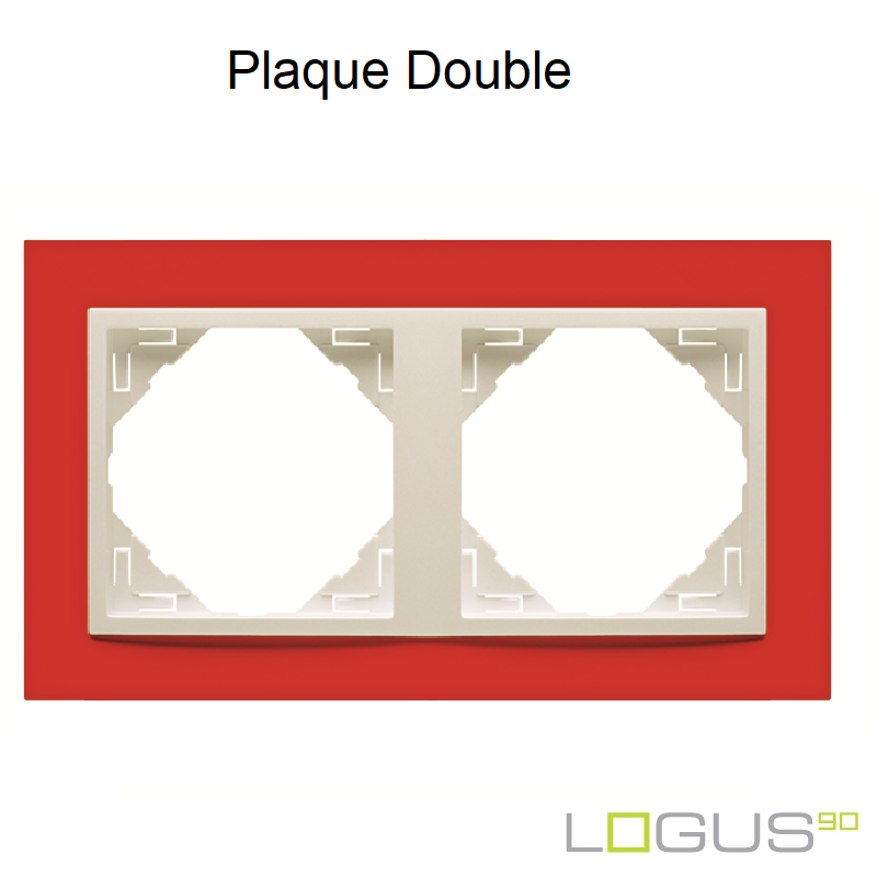 Plaque Double animato logus90 efapel 90920TVG Rouge Glace