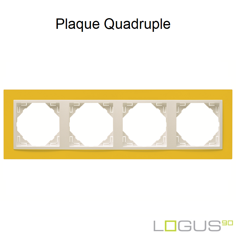 Plaque Quadruple animato logus90 efapel 90940TRG Jaune Glace