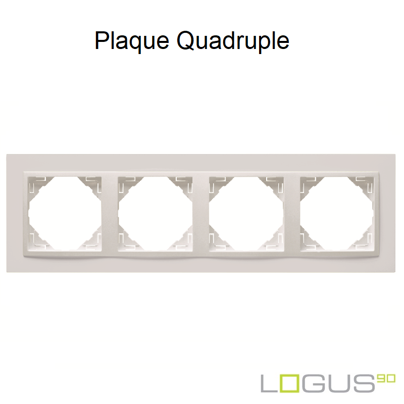 Plaque quadruple animato logus90 efapel 90940TBB Blanc Blanc