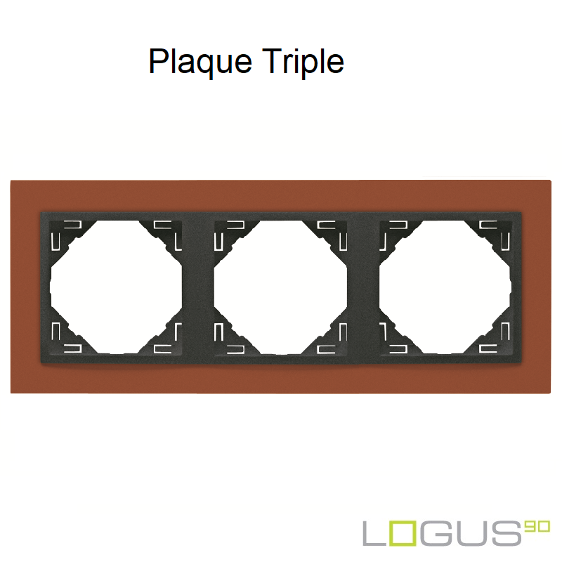 Plaque triple animato logus90 efapel 90930TTS Orange intense Gris