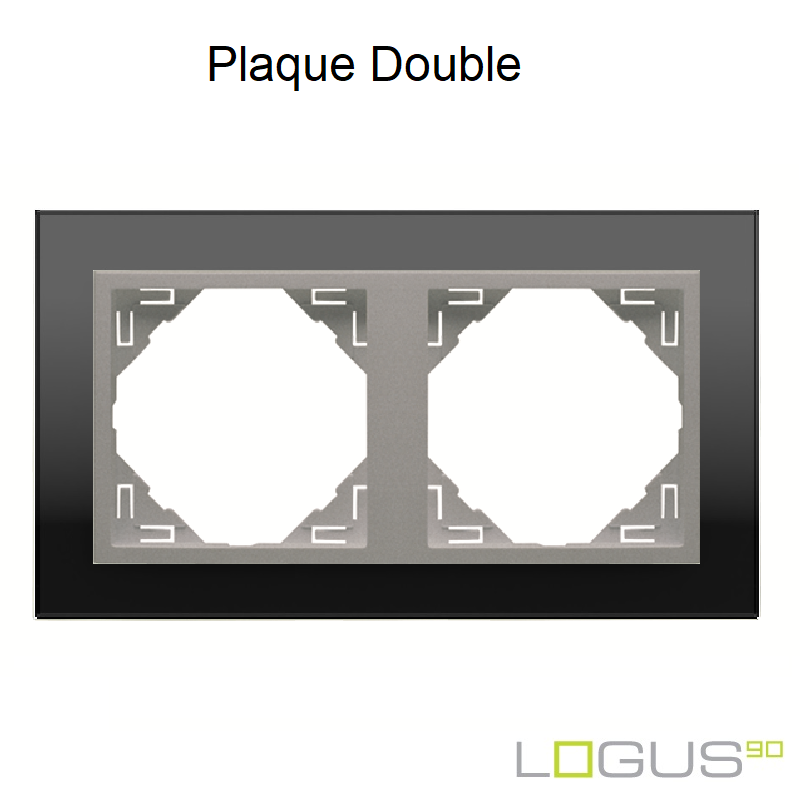 Plaque Double crystal logus90 efapel 90920TEA Cristal Noir alumine