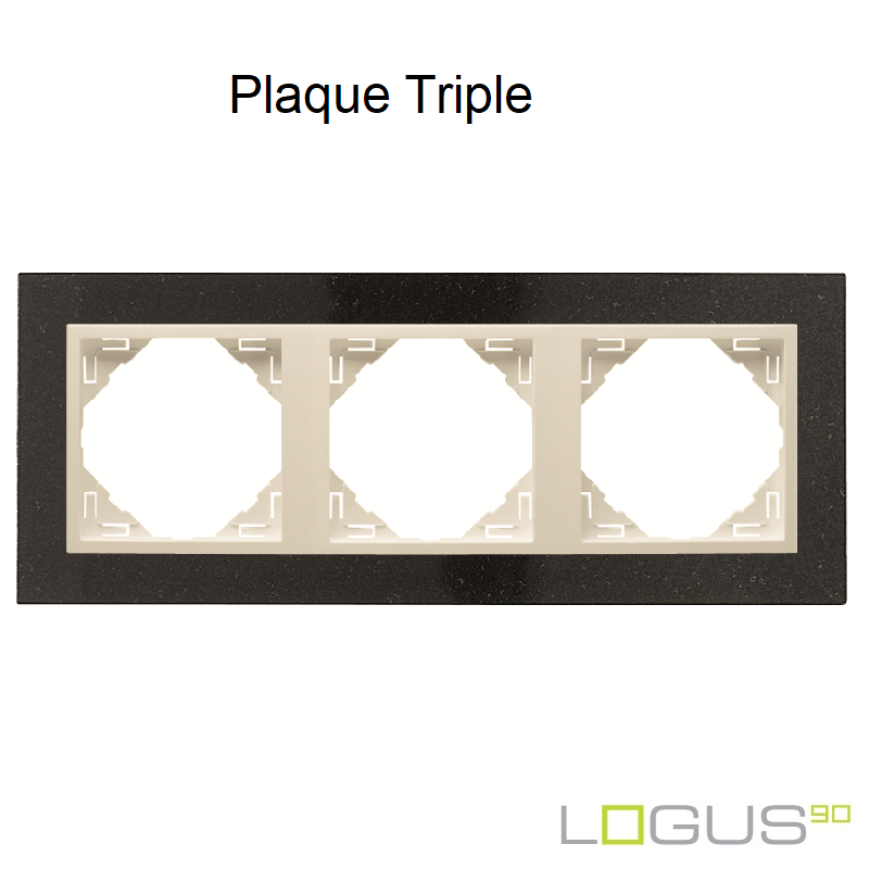 Plaque triple petra logus90 efapel 90930TGP Granite Perle