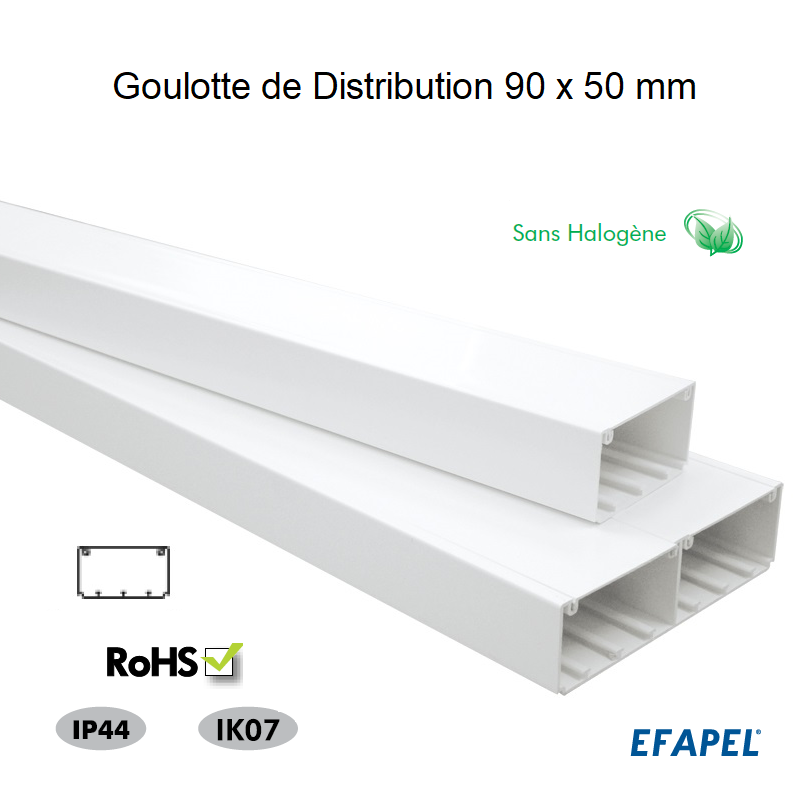 Lot de Goulottes de distribution 90x50 Sans Halogène - 16ml