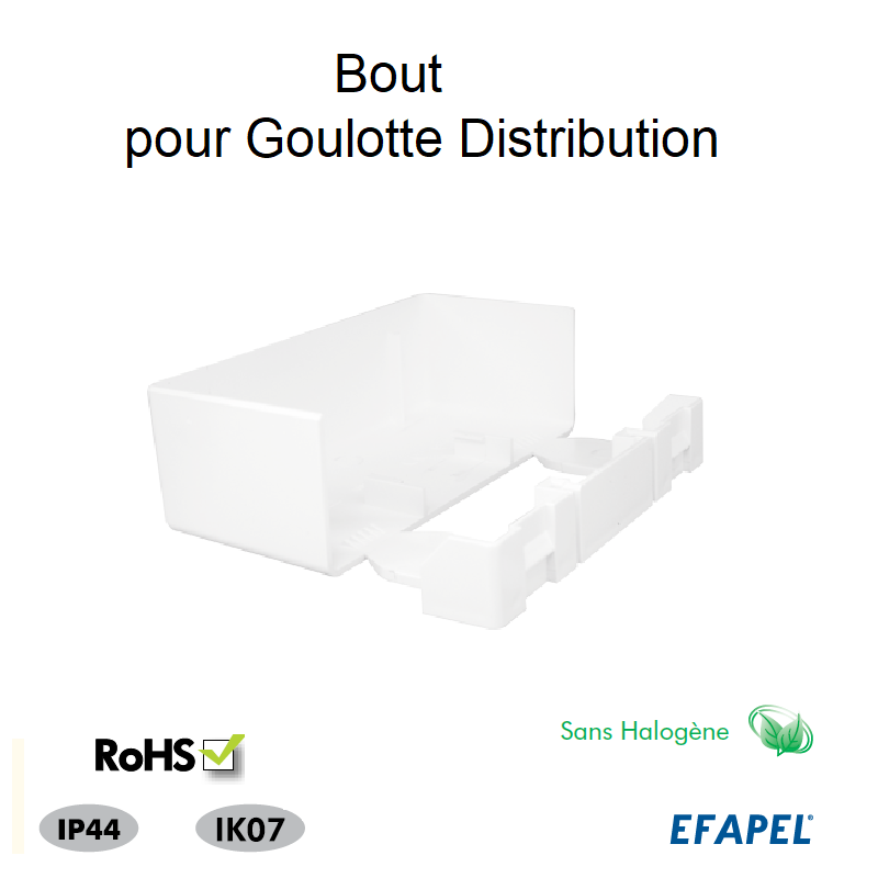Bout pour Goulotte distribution 90x50 Sans Halogène