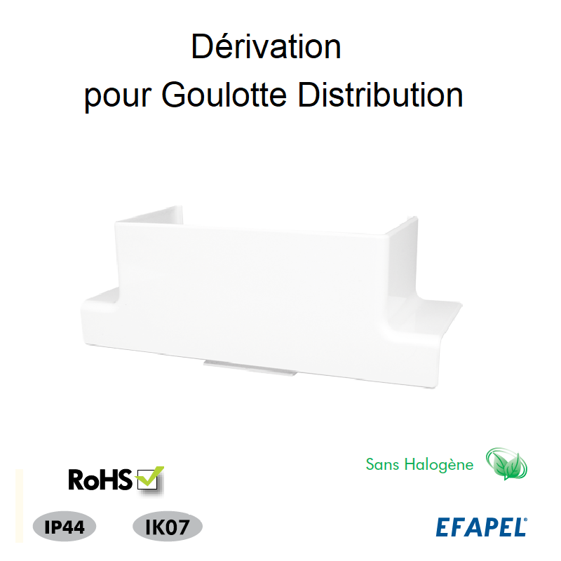 Dérivation pour Goulotte distribution 180x50 Sans Halogène