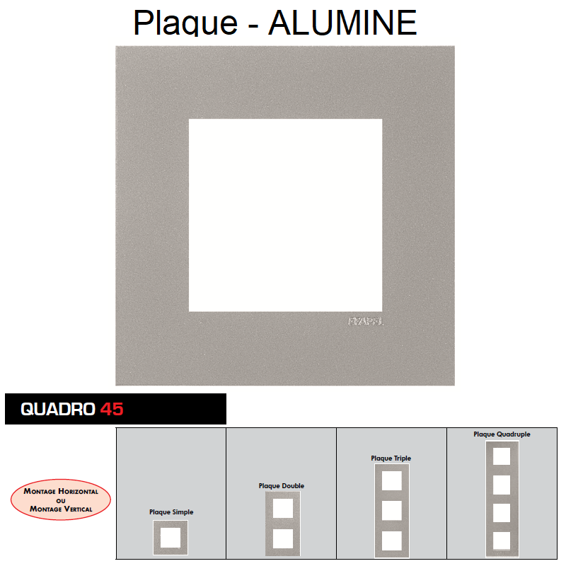 Plaque Quadro45 Alumine 45910TAL