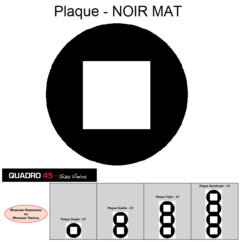 Plaque QUADRO45 Siza Vieira - Noir MAT