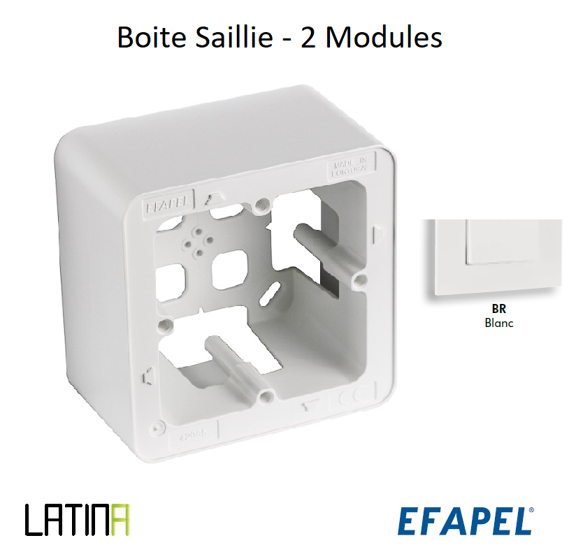Boîte Saillie - 2 Modules 42985ABR Blanc