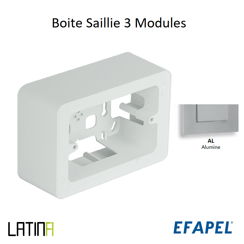 Boîte Saillie - 3 Modules 41986AAL Alumine