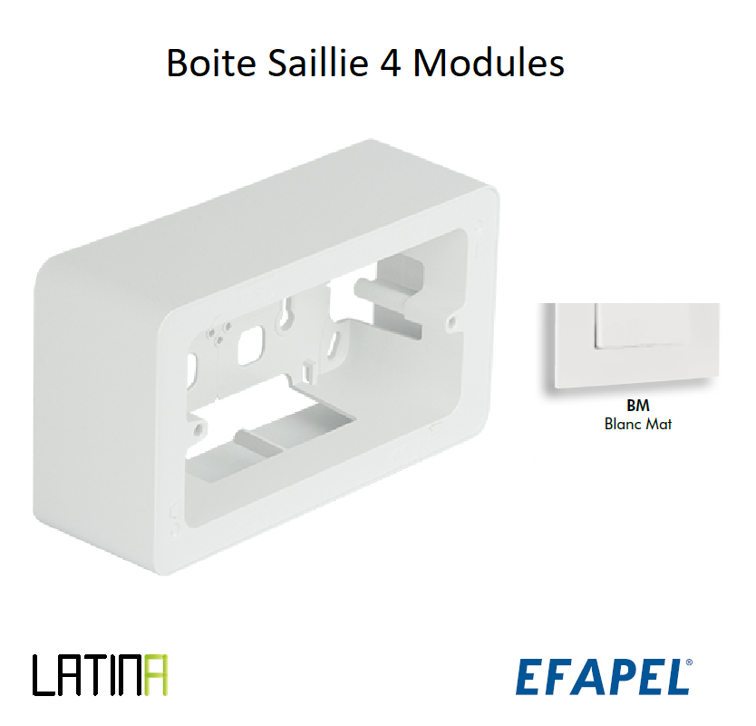 Boite Saillie 4 Modules LATINA - BLANC MAT