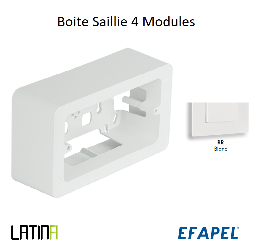 Boîte Saillie - 4 Modules 41988ABR Blanc