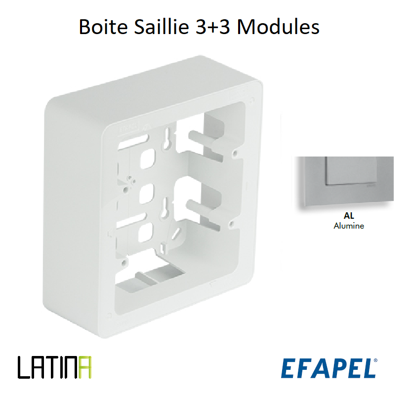 Boîte Saillie - 3+3 Modules 41987AAL Alumine