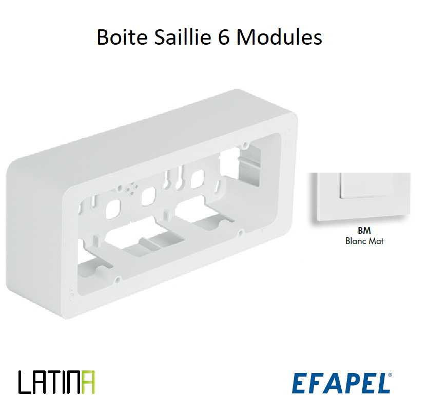 Boite Saillie 6 Modules LATINA - BLANC MAT