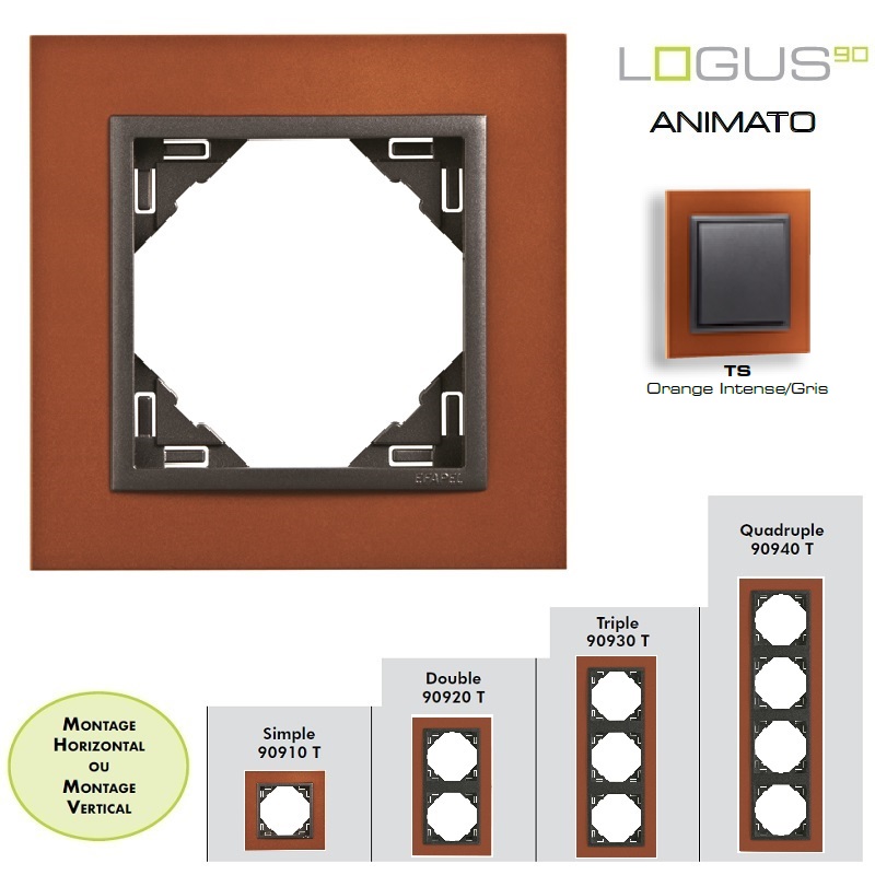 Plaque Animato Orange intense/Gris LOGUS90