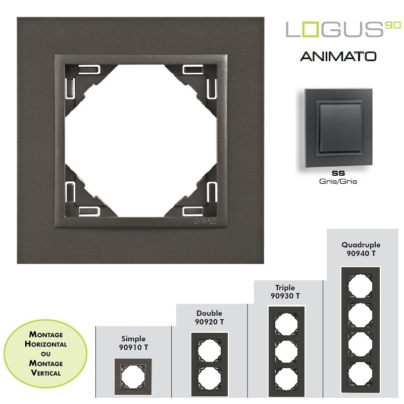 Plaque Animato Gris/Gris LOGUS90