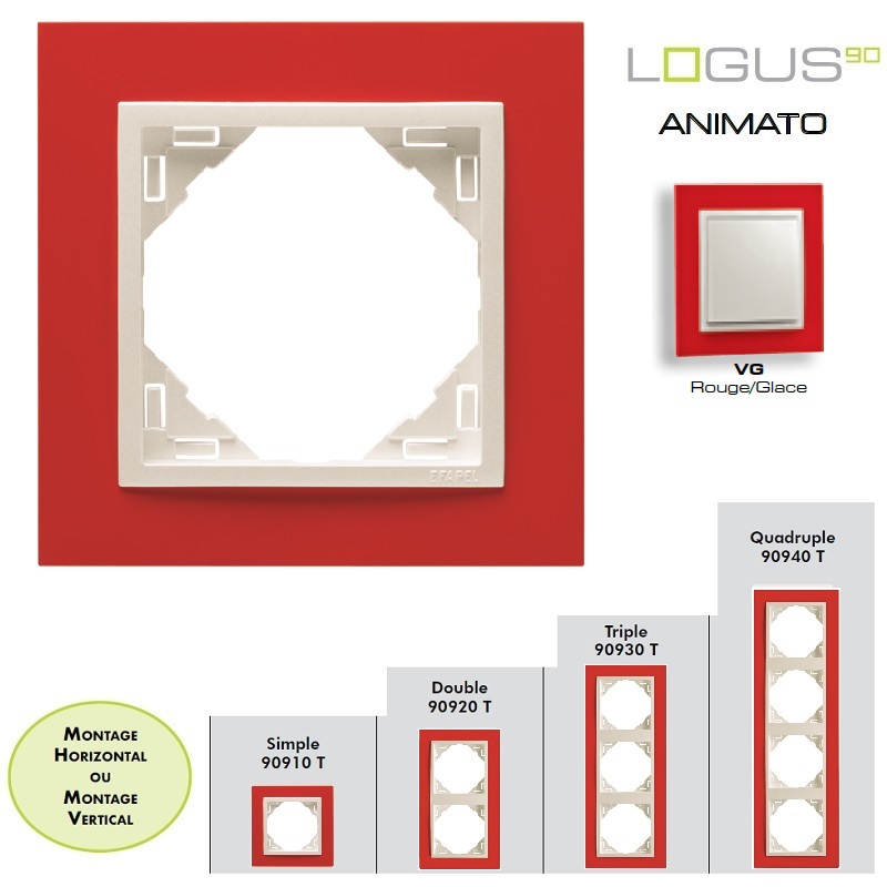 Plaque Animato Rouge/Glace LOGUS90