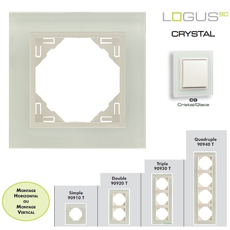 Plaque Verre LOGUS90 - Crystal/Glace