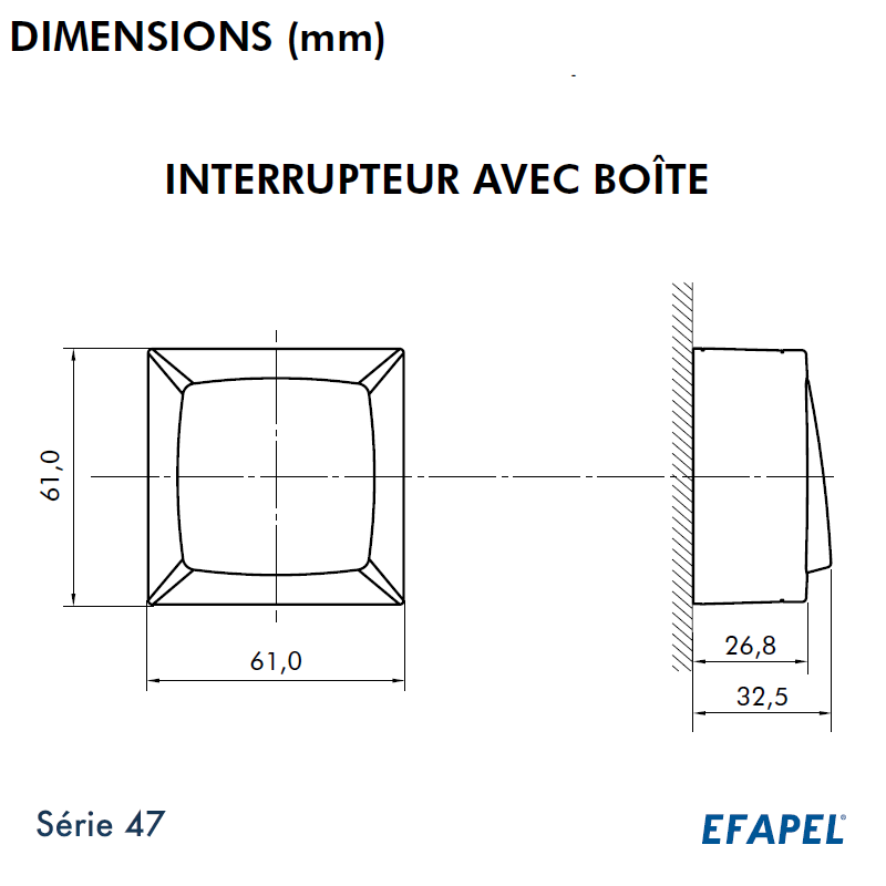 Dimensions interrupteur 47