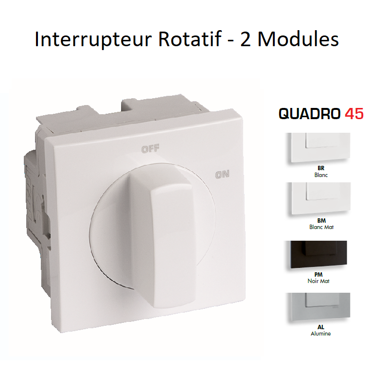 Interrupteur Rotatif - 2 Modules Quadro 45302S