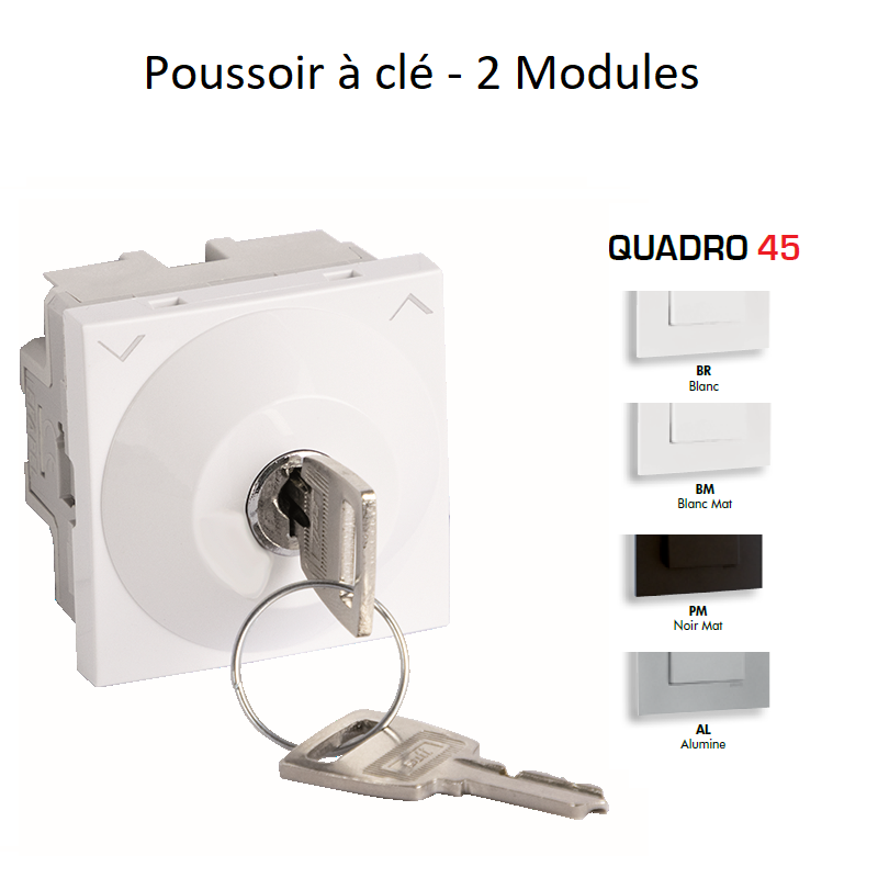 Poussoir à clé - 2 Modules Quadro 45351S