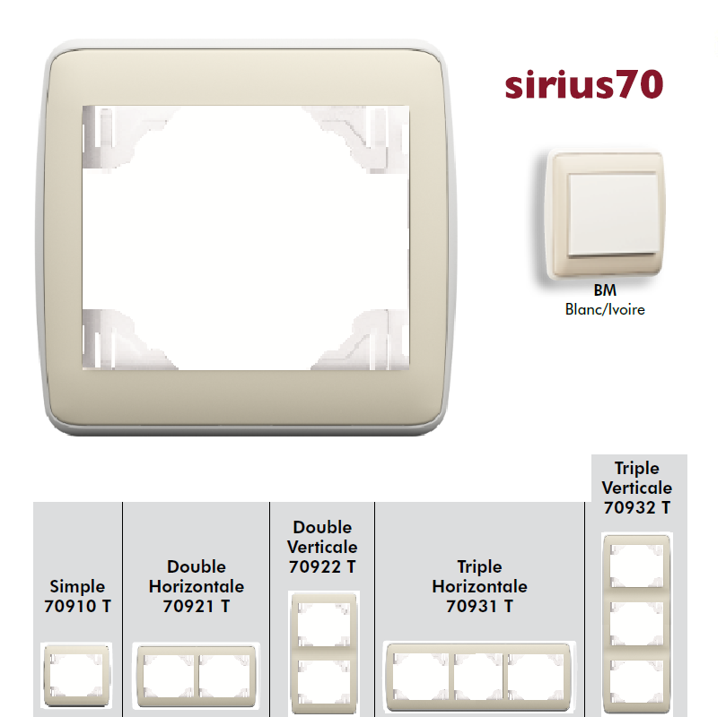 Plaque Sirius70 Ambiant - Blanc/Ivoire