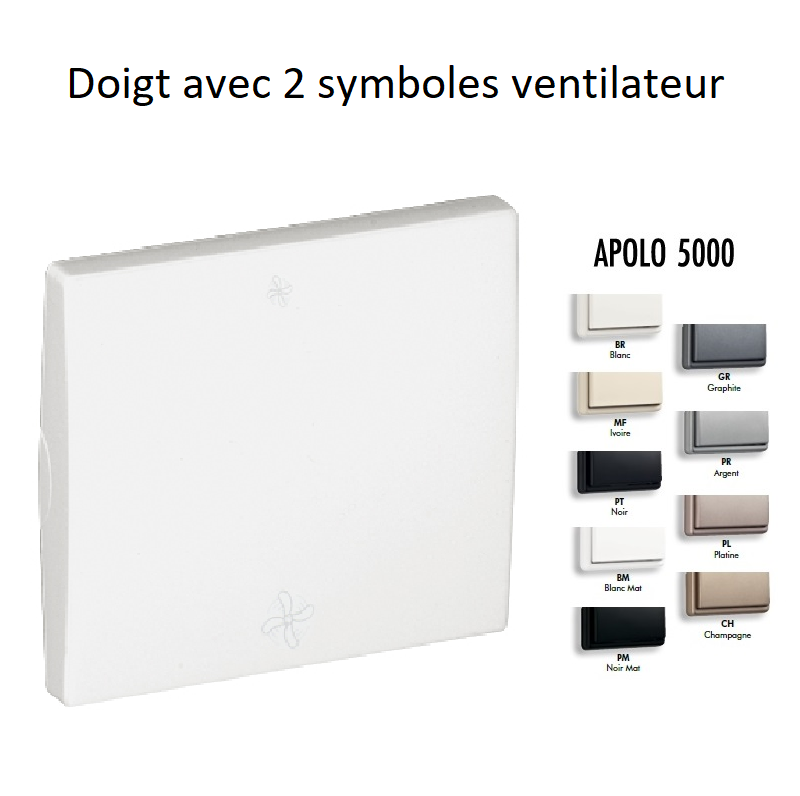 Doigt avec 2 symboles ventilateur APOLO5000 50609T