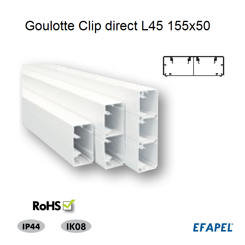 Lot de Goulottes Appareillables L45 - 155x50mm