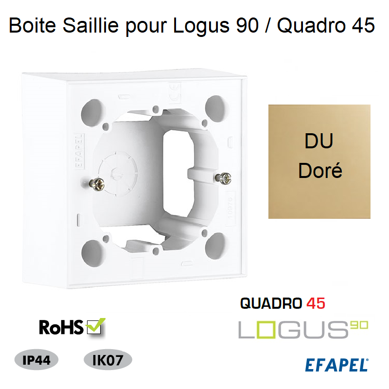 Boite Saillie pour Logus90 ou série Quadro 45 pour goulotte série 10 Moulures 10976ADU