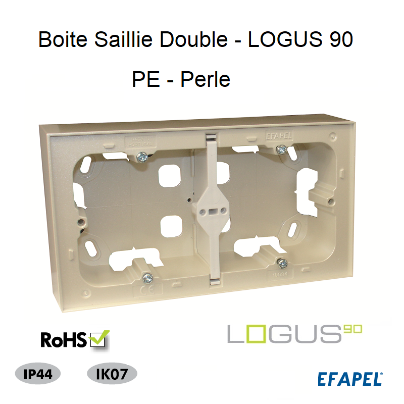 Boite Saillie Double pour Série Logus 90 - PERLE