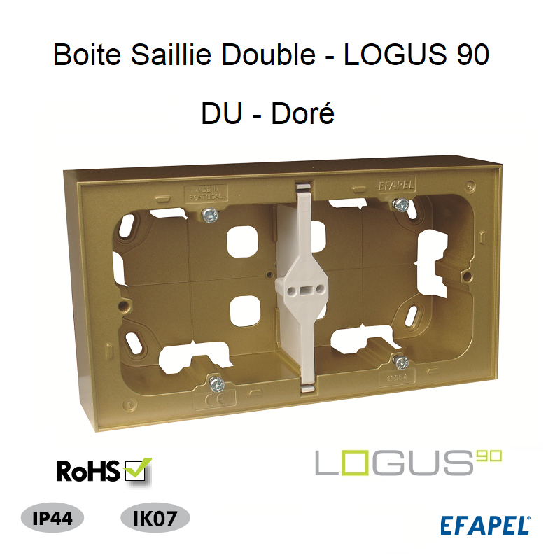 Boite Saillie Double pour Série Logus 90 - DORE