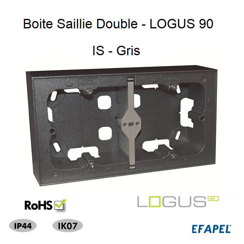 Boite Saillie Double pour Série Logus 90 - GRIS
