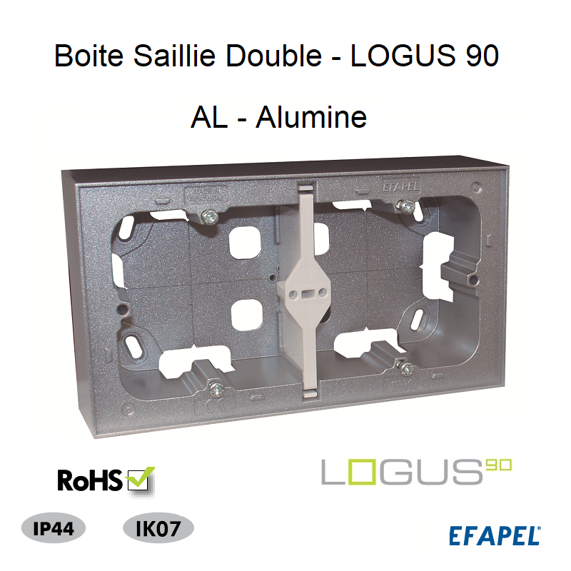 Boite Saillie Double pour Série Logus 90 - ALUMINE