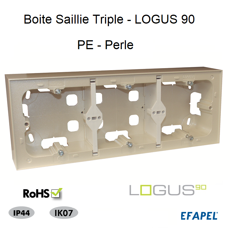 Boite Saillie Triple pour série Logus 90 - PERLE