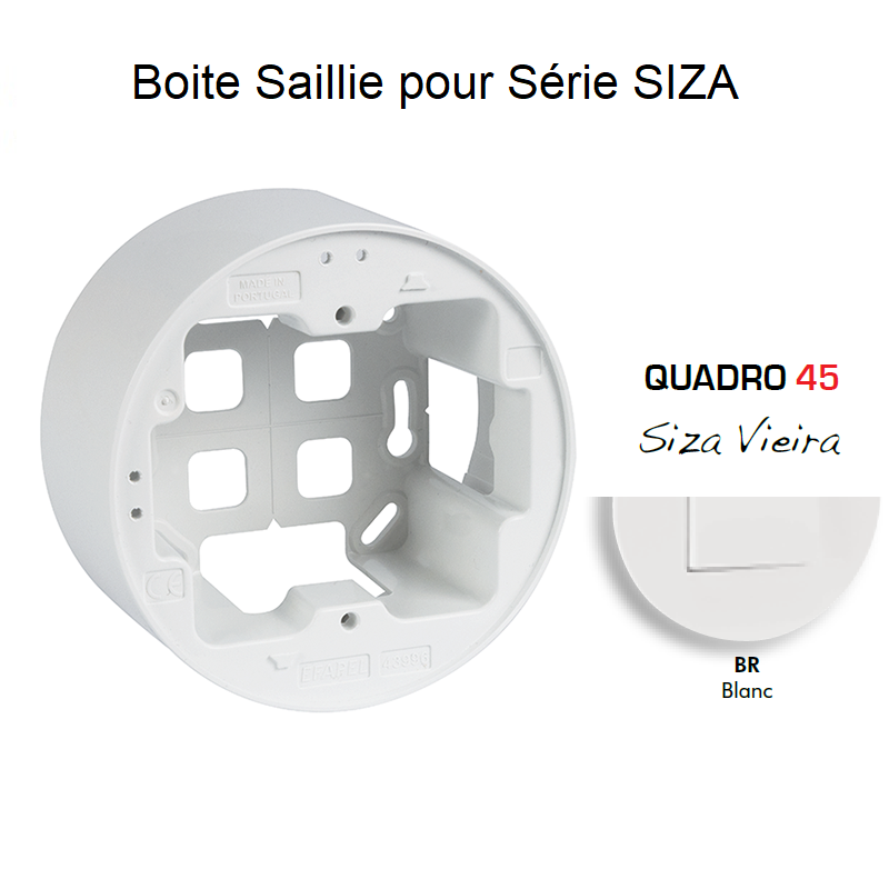 Boite Saillie pour Série Quadro 45 Siza - BLANC