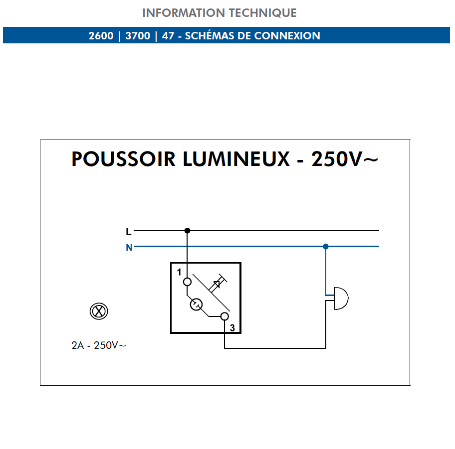 Schéma poussoir lumineux