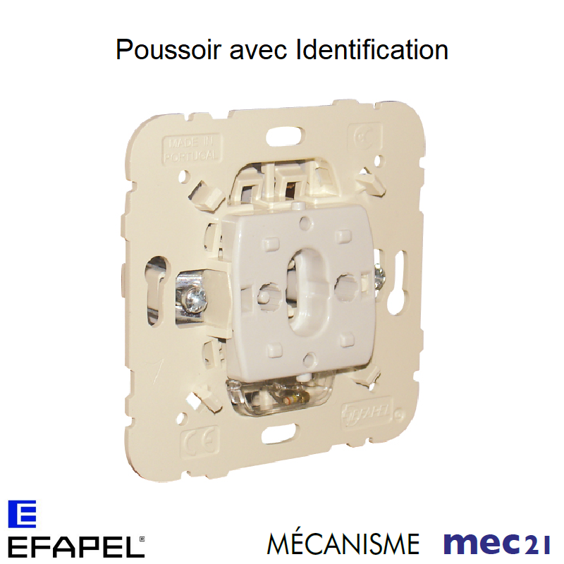 Mécanisme poussoir à bascule avec identification mec 21155