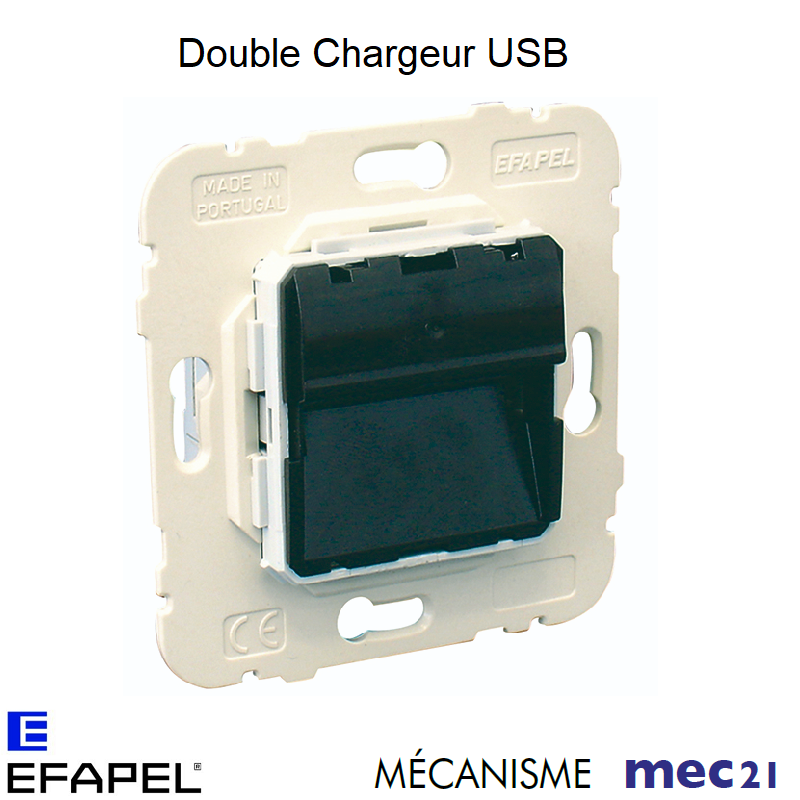Mécanisme Double Chargeur USB avec Sortie 20° Type A