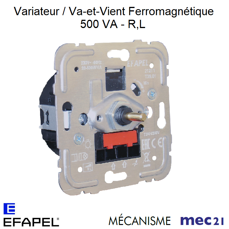 Mécanisme Variateur Va-et-Vient Ferromagnétique 500VA R,L mec21