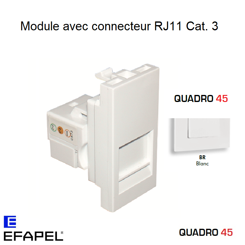 Module avec connecteur RJ11 CAt. 3 45972SBR