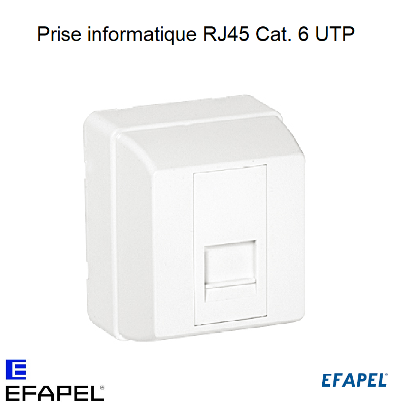 Prise Informatique RJ45 Cat. 6 UTP - 1 Sortie Blanc
