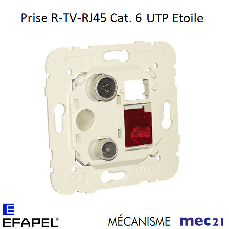 Mécanisme Prise R-TV-RJ45 Cat. 6UTP Etoile