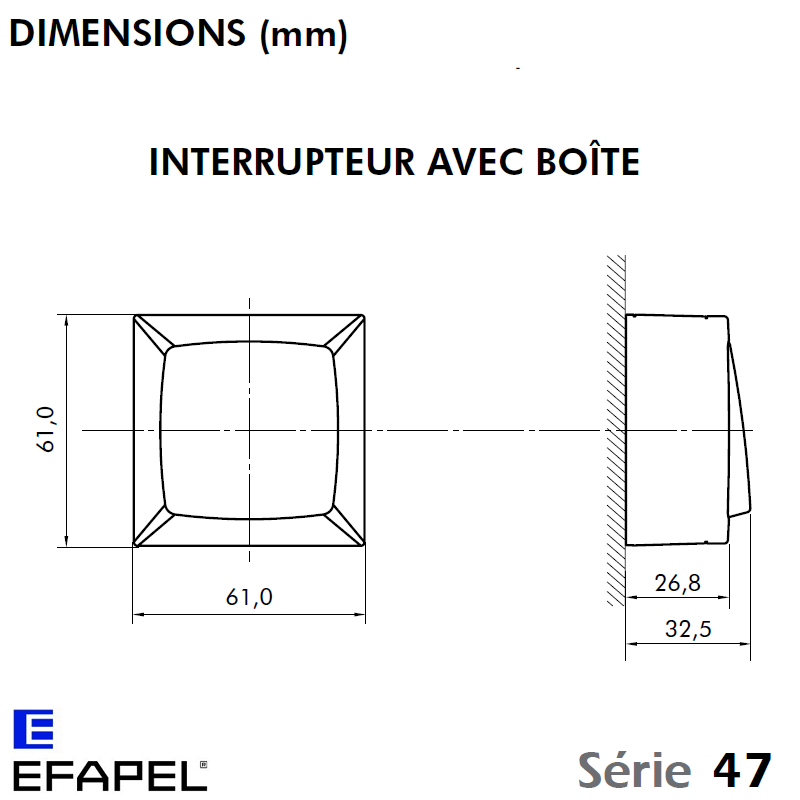 Dimensions interrupteur 47