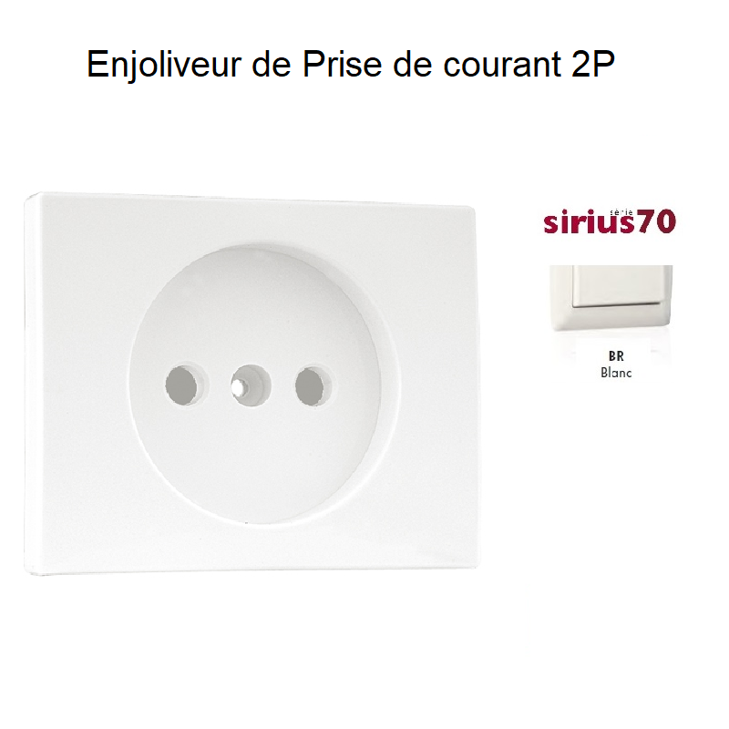 Enjoliveur de prise de courant 2P avec protection - BLANC