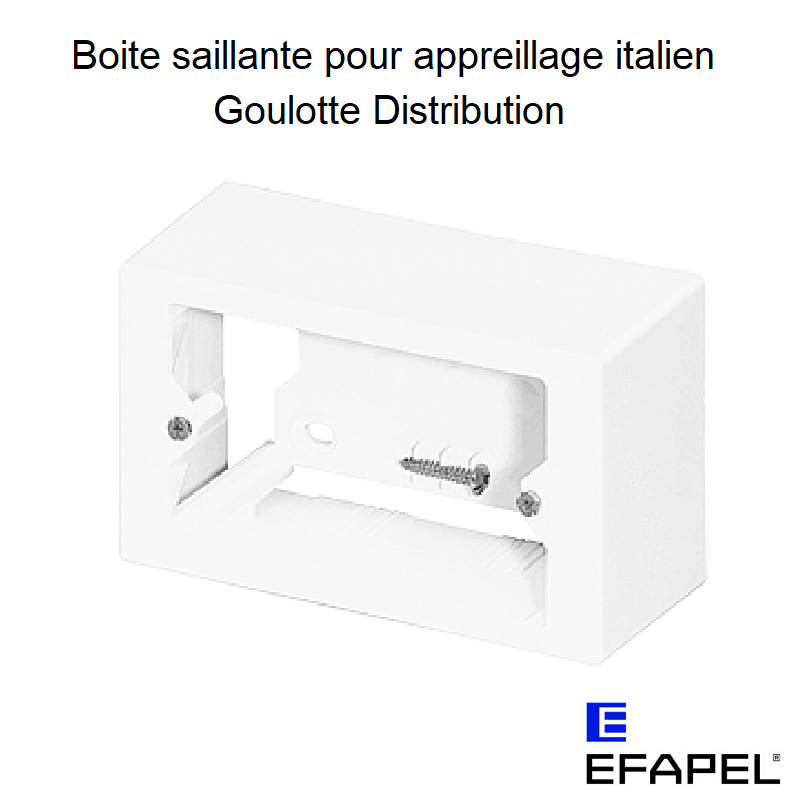 Boite saillie pour mécanisme type italien en Goulotte distribution